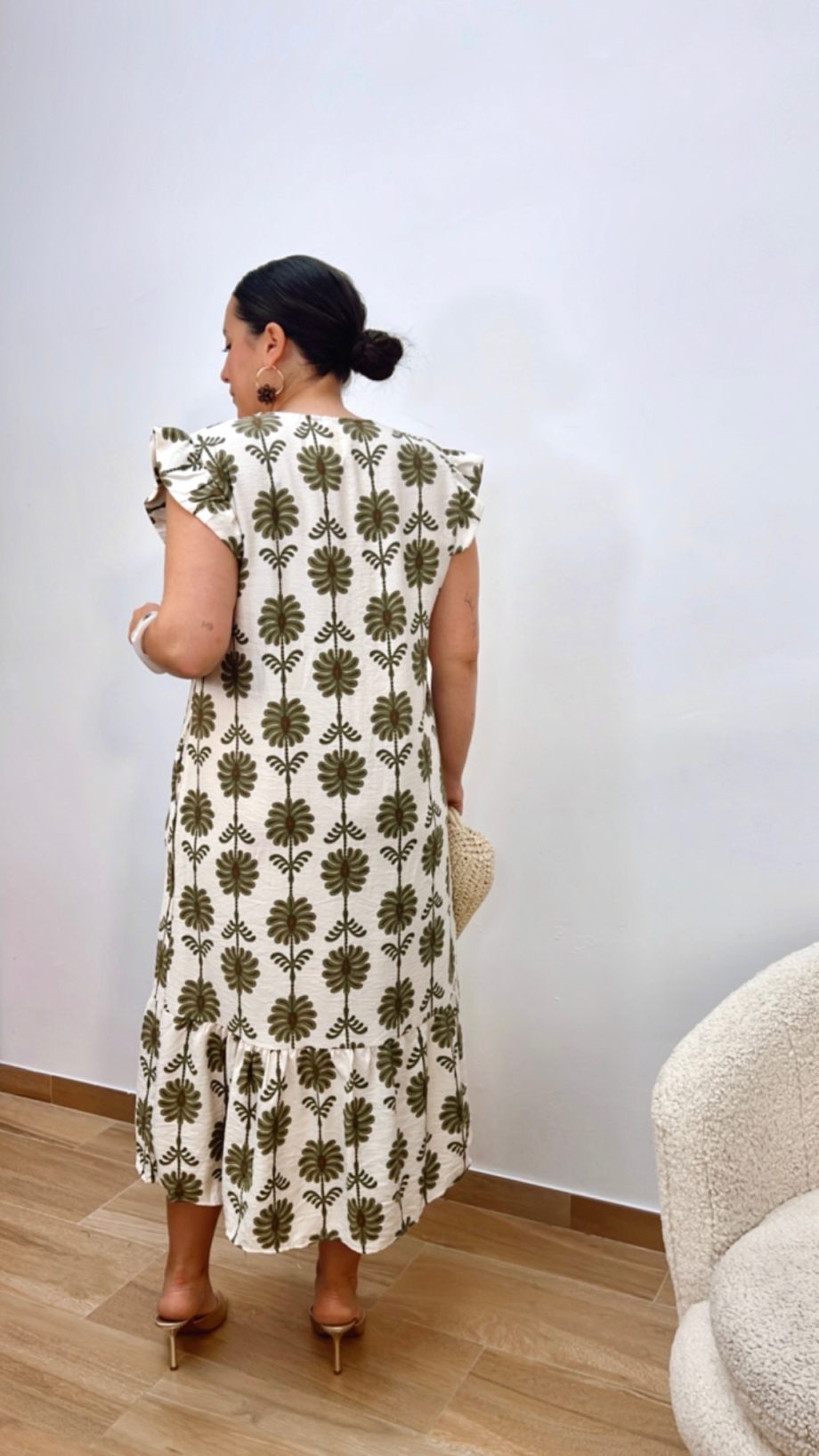 Vestido Estampado Caqui