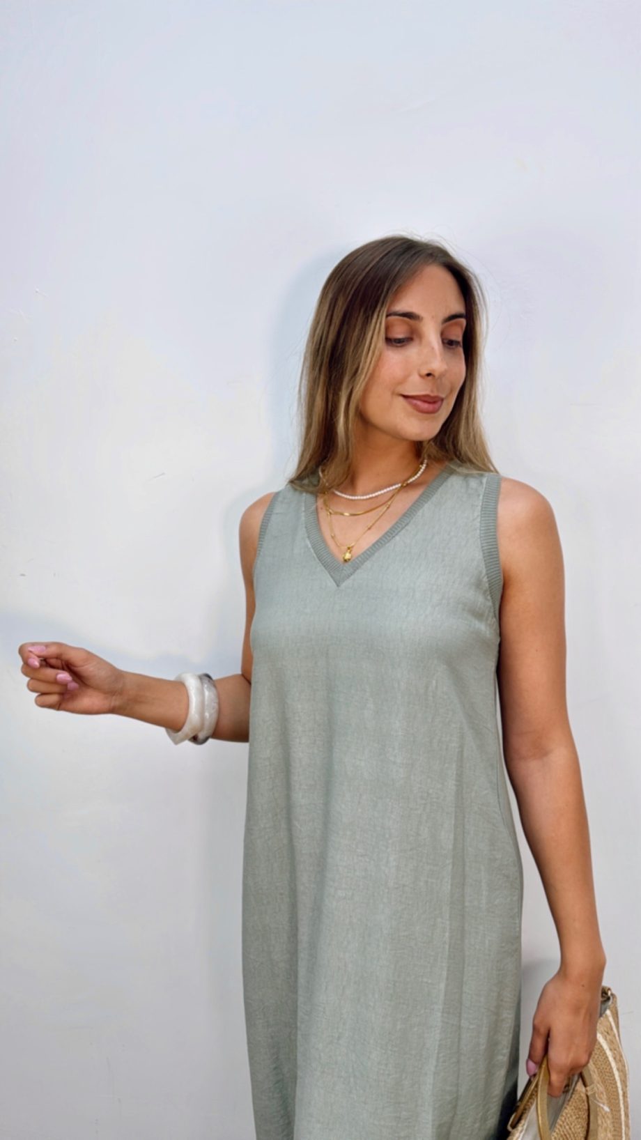 Vestido Básico Pico Caqui