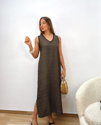 Vestido Básico Pico Chocolate