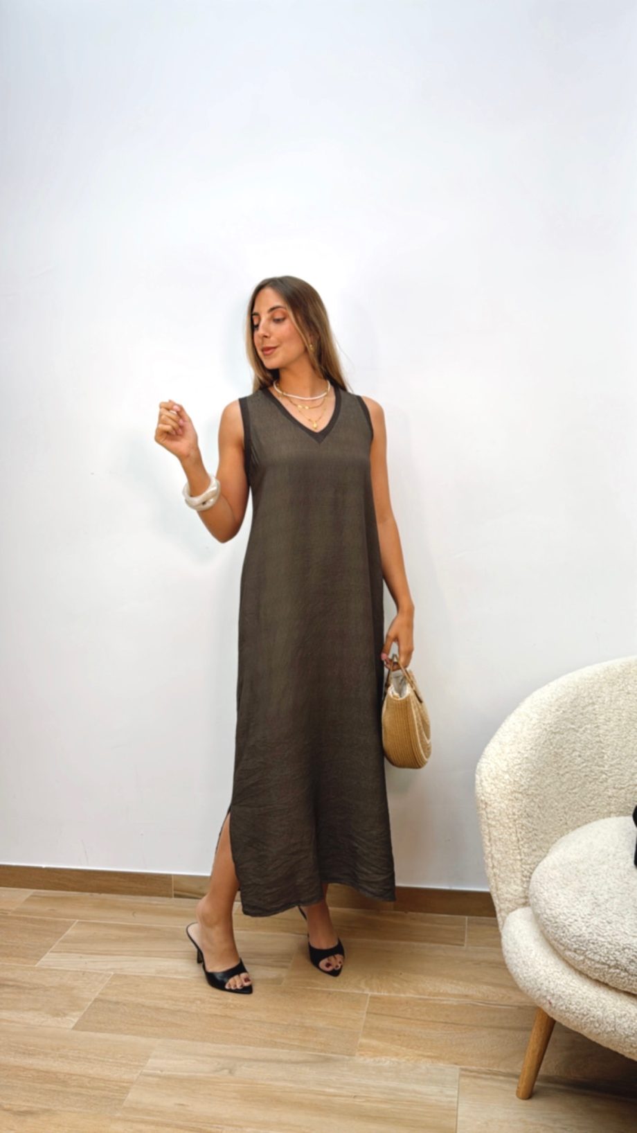 Vestido Básico Pico Chocolate