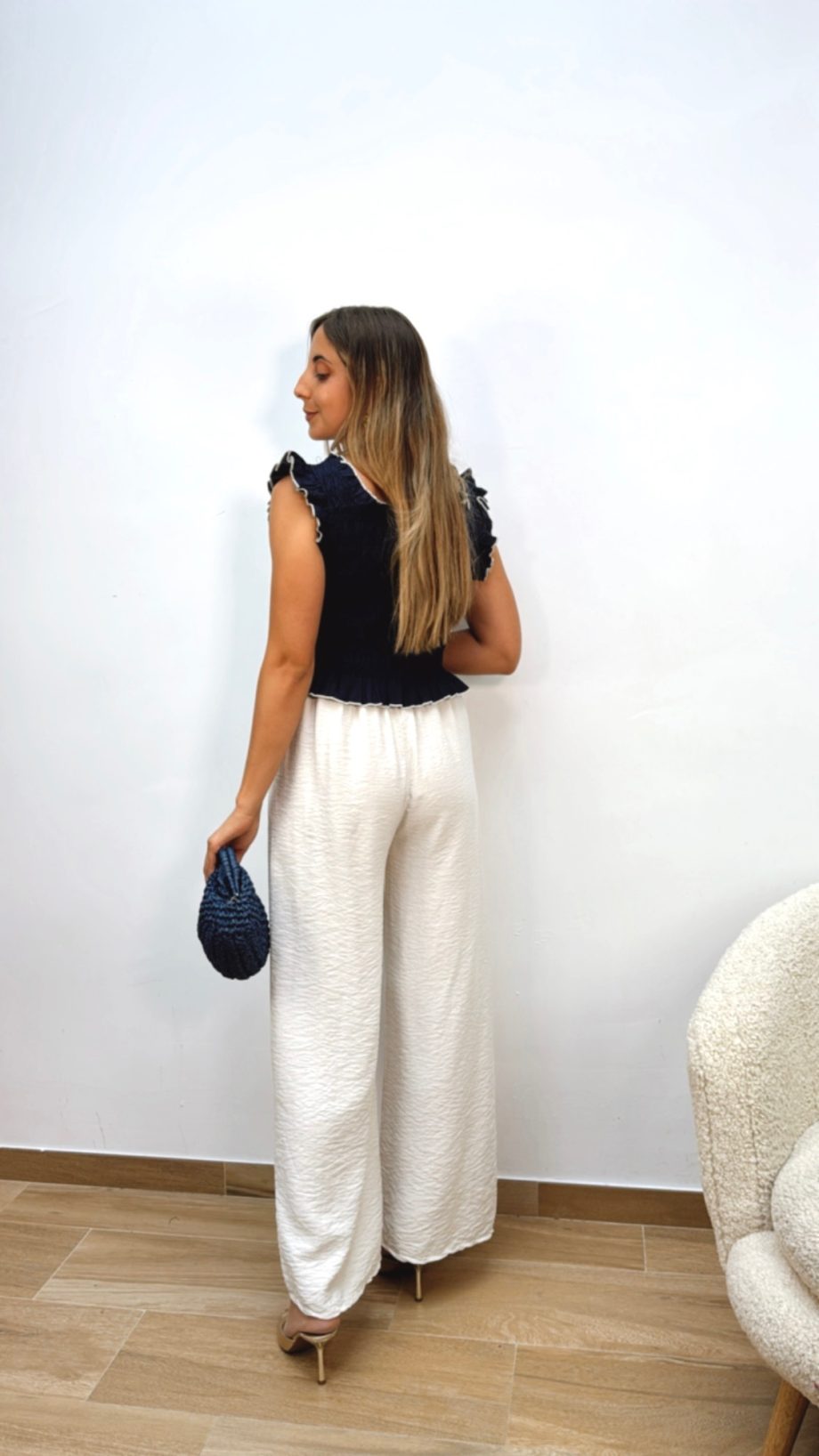 Pantalón Fluido Lazada Beige