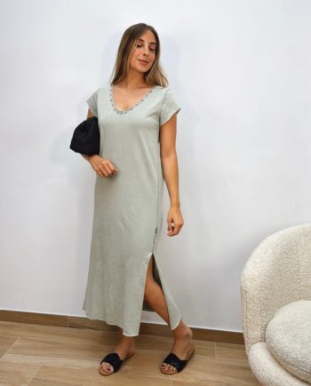 Vestido Algodón Caqui