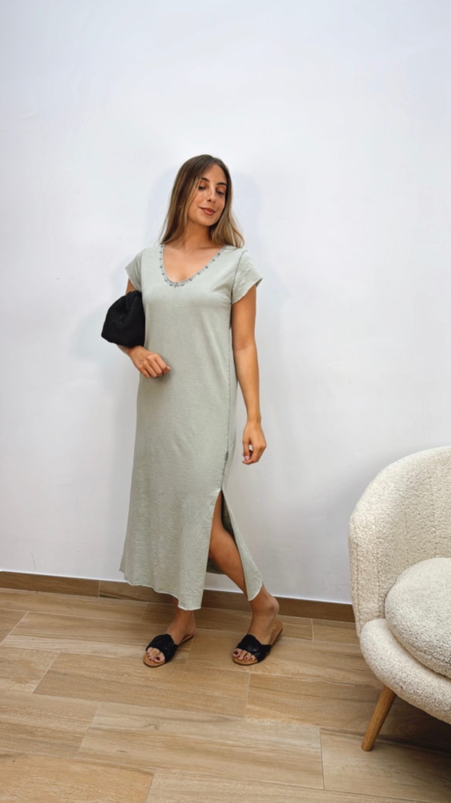 Vestido Algodón Caqui