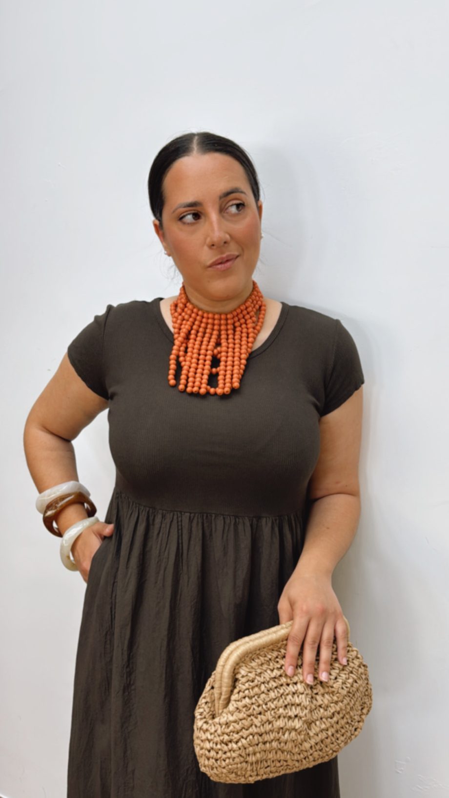 Collar Madera Naranja