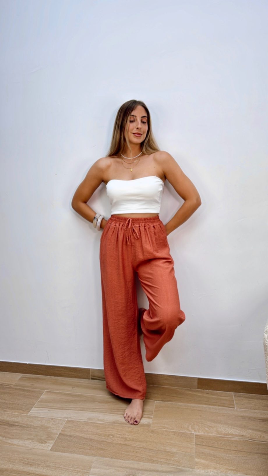 Pantalón Fluido Lazada Coral