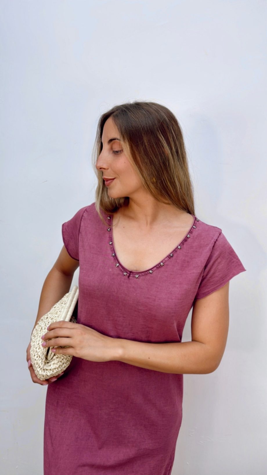Vestido Algodón Frambuesa