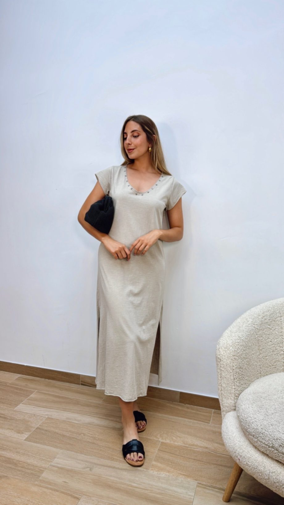 Vestido Algodón Beige