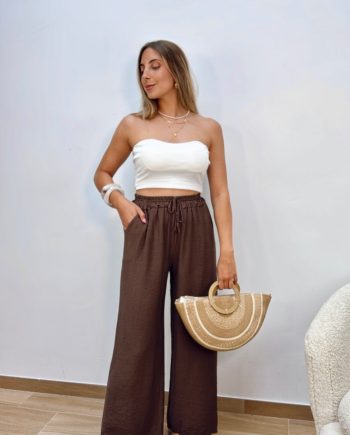 Pantalón Fluido Lazada Chocolate