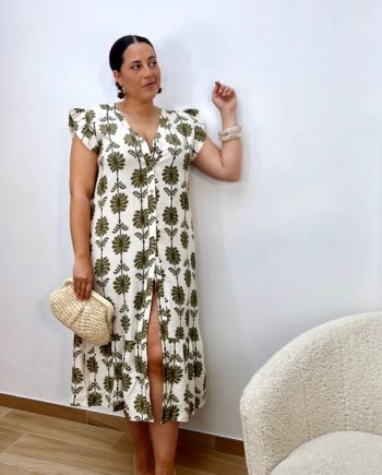 Vestido Estampado Caqui