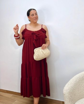 Vestido Burdeos Volantes