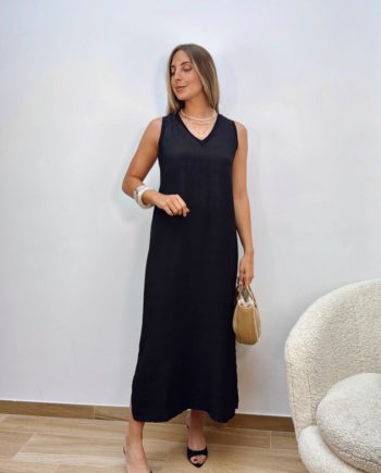 Vestido Básico Pico Negro