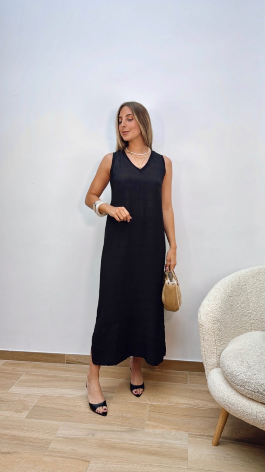 Vestido Básico Pico Negro