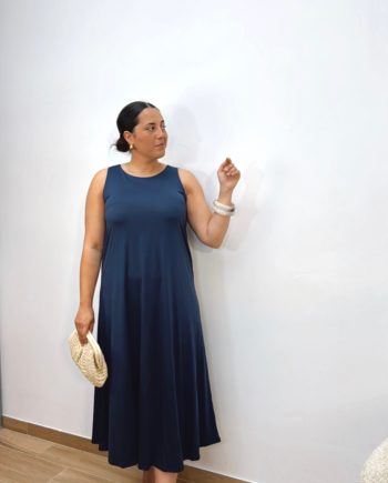Vestido Básico Licra Fría Marino