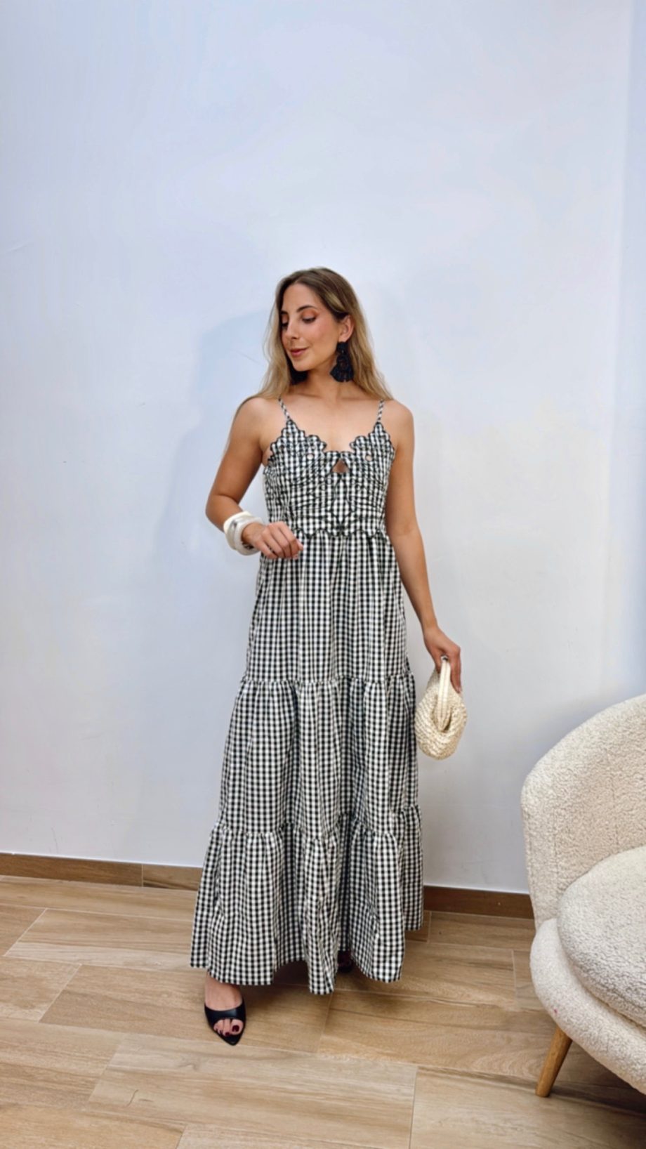 Vestido Bordado Vichy