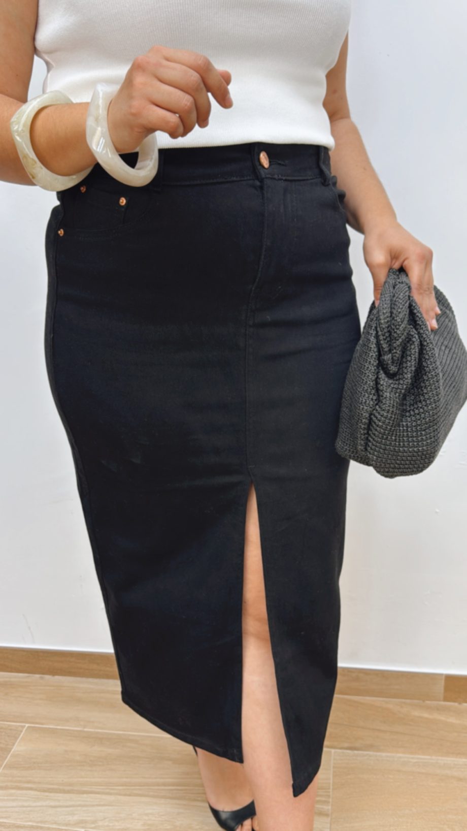 Falda Denim Negra