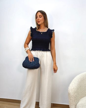 Pantalón Fluido Lazada Beige