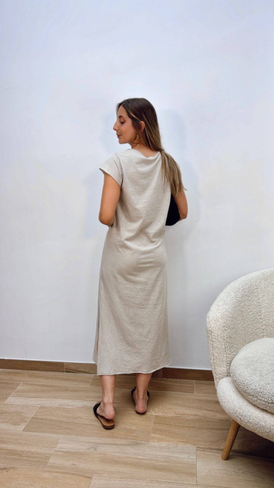 Vestido Algodón Beige