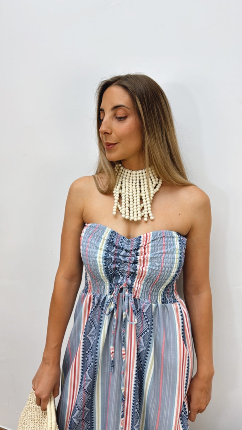 Vestido Palabra De Honor Azul