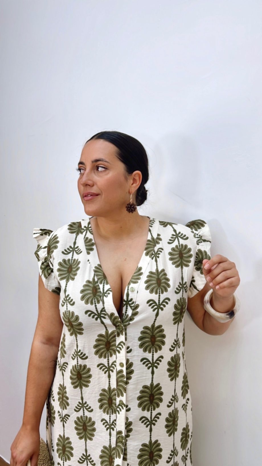 Vestido Estampado Caqui