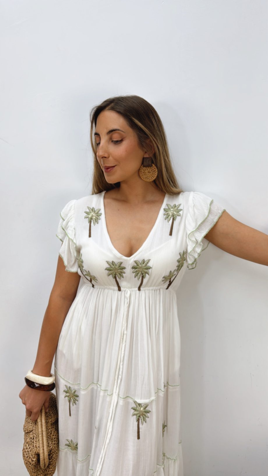 Vestido Bordado Palmeras