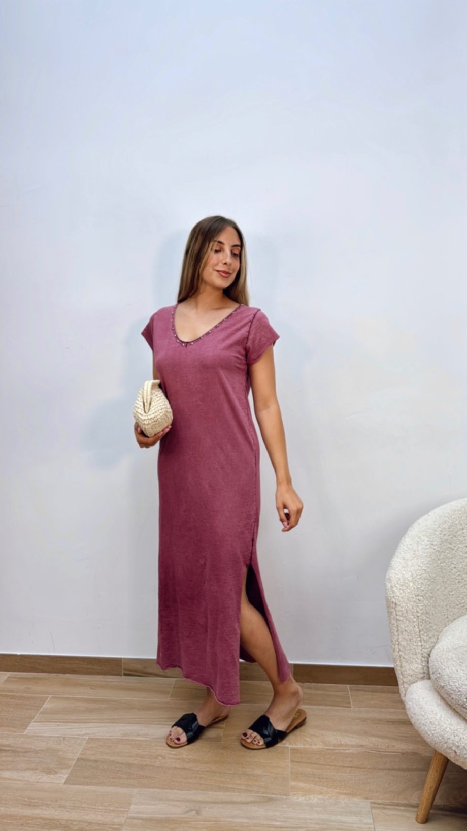 Vestido Algodón Frambuesa