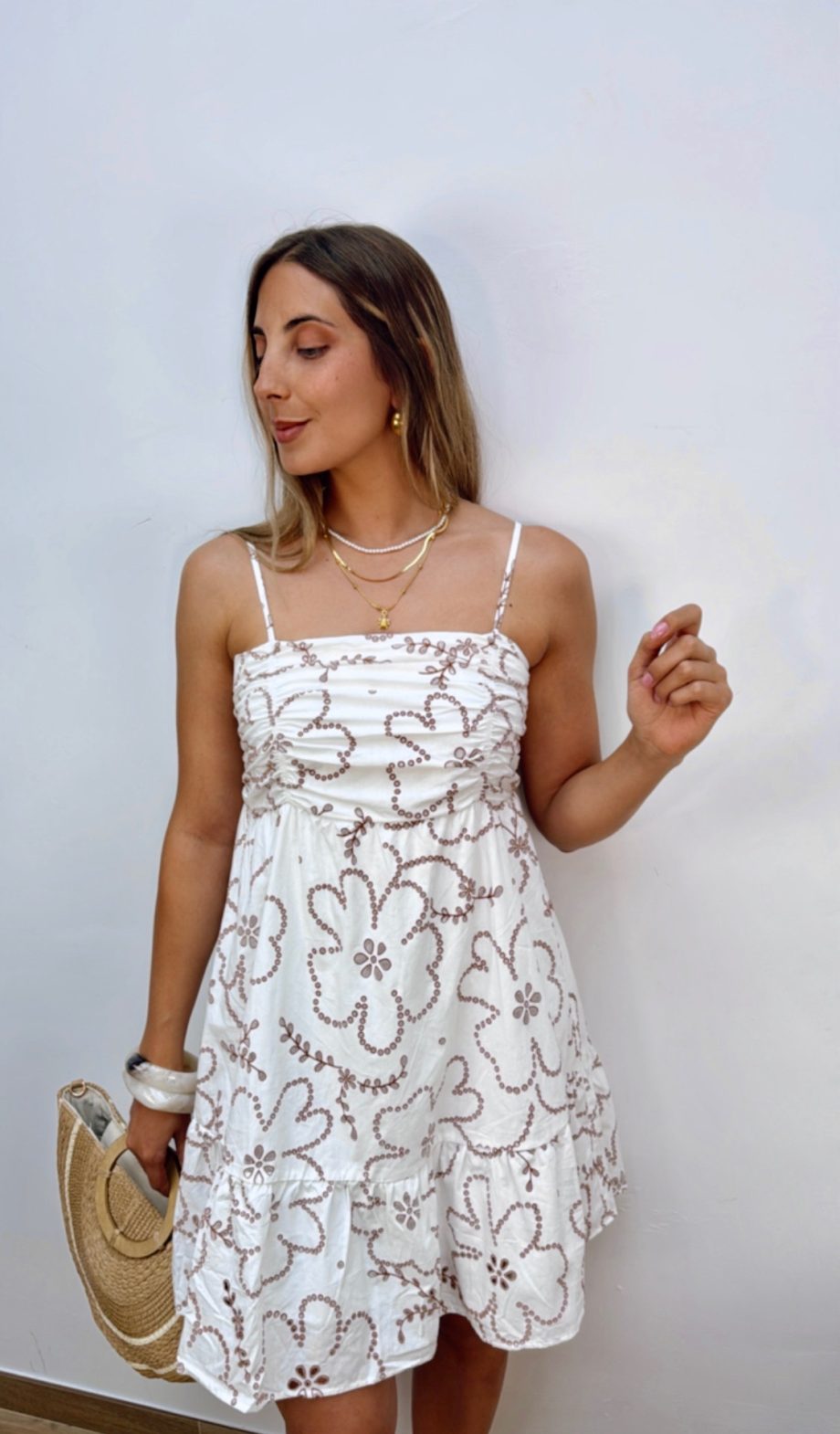 Vestido Troquelado Blanco