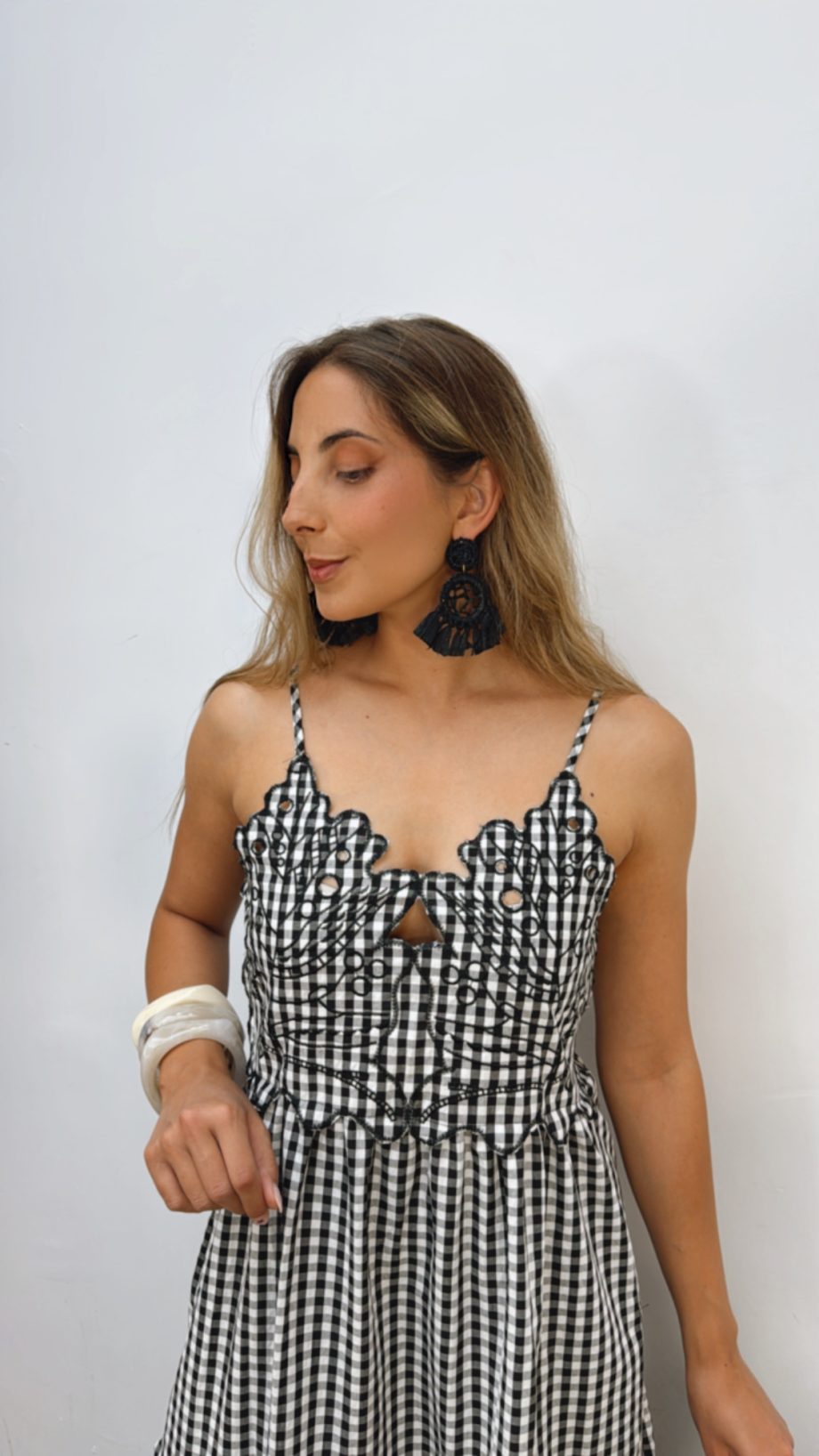 Vestido Bordado Vichy