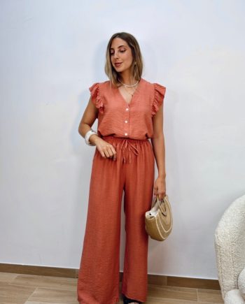 Blusa Manga Volante Coral
