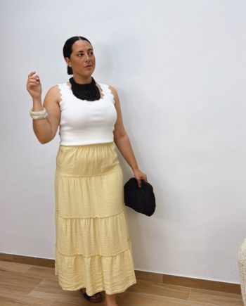 Falda Larga Paneles Amarilla