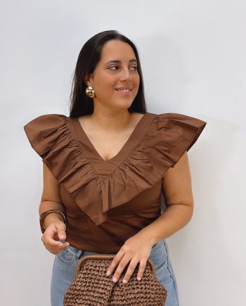 Blusa Volante Marrón