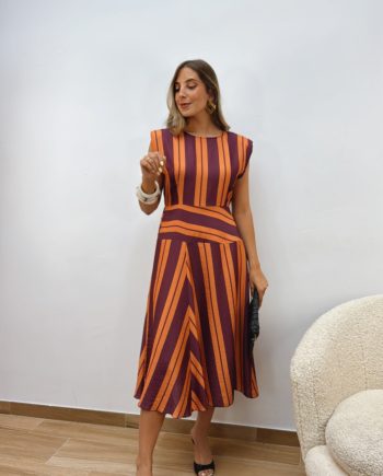 Vestido Victoria Naranja & Frambuesa