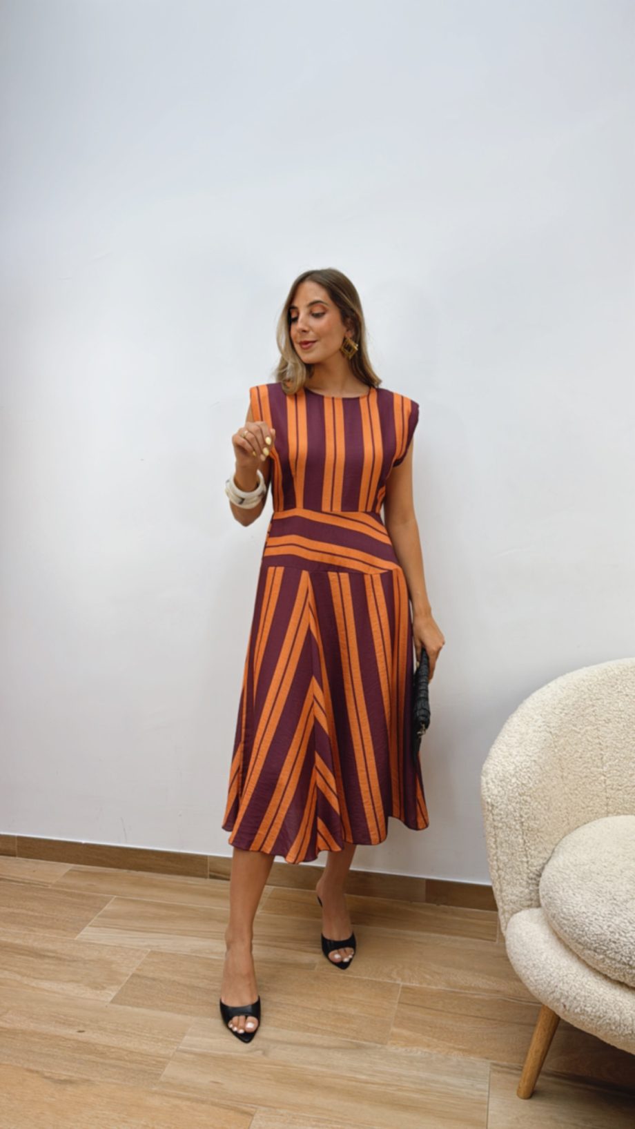 Vestido Victoria Naranja & Frambuesa