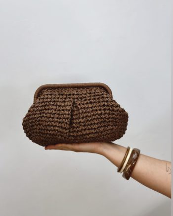 Bolso Rafia Choco Cuadrado
