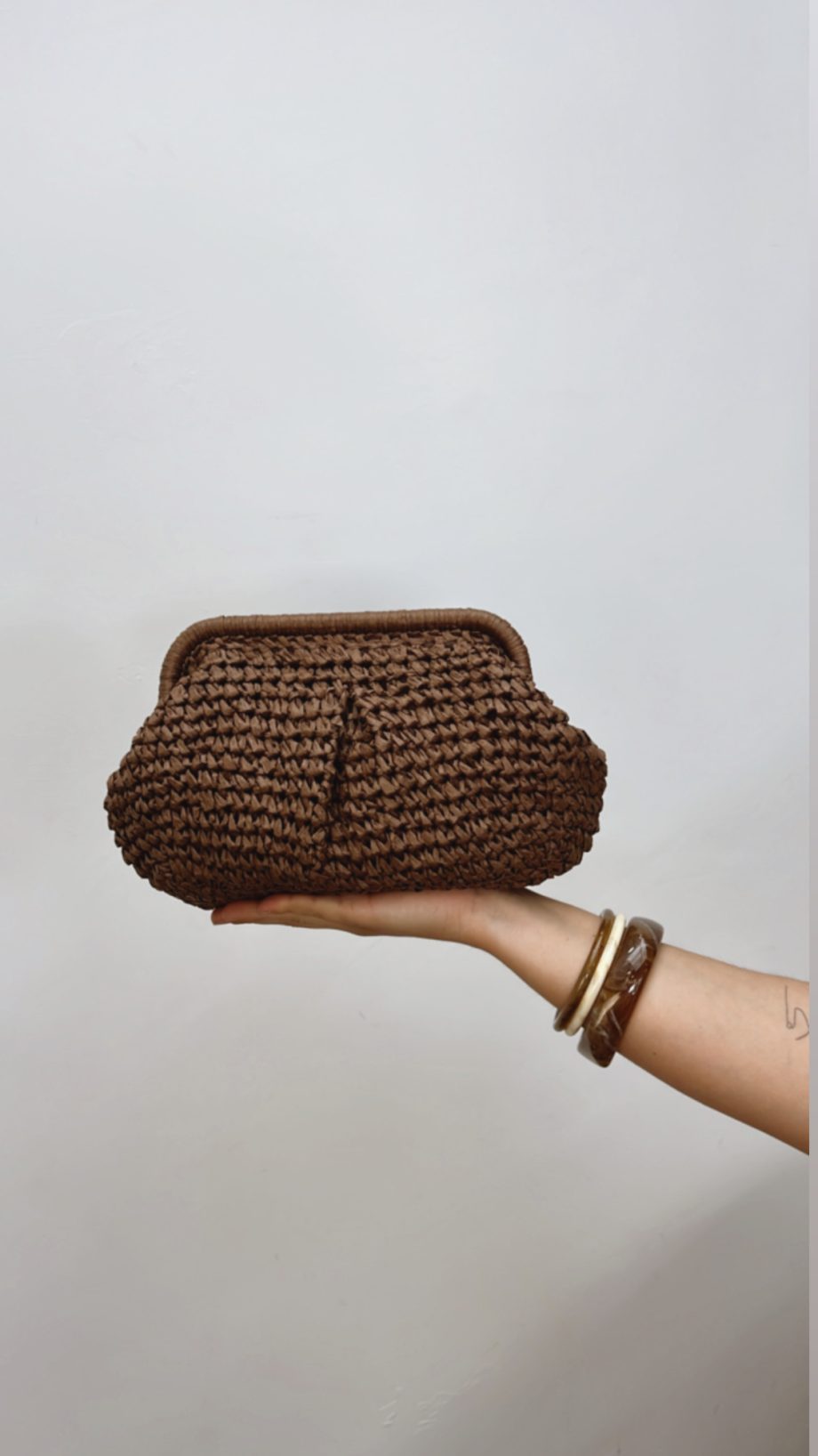 Bolso Rafia Choco Cuadrado