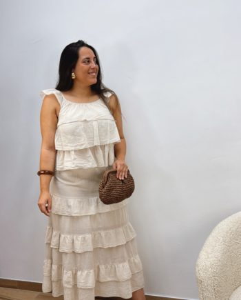 Falda Volantes Beige