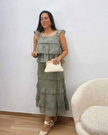 Falda Volantes Caqui