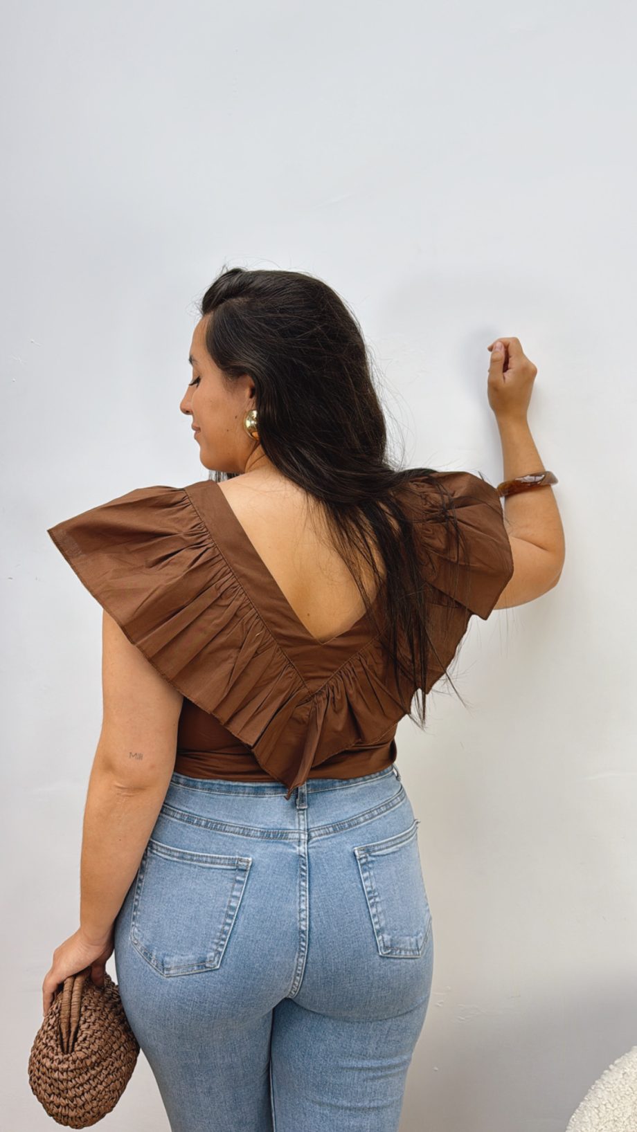 Blusa Volante Marrón