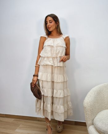 Top Volantes Beige