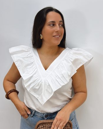 Blusa Volante Blanca
