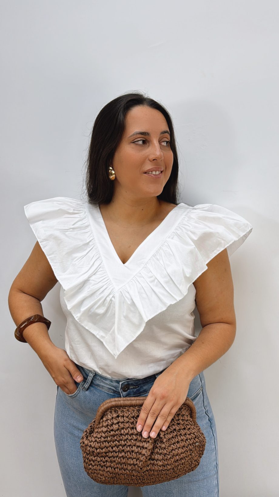 Blusa Volante Blanca