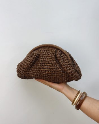 Bolso Rafia Choco Redondo
