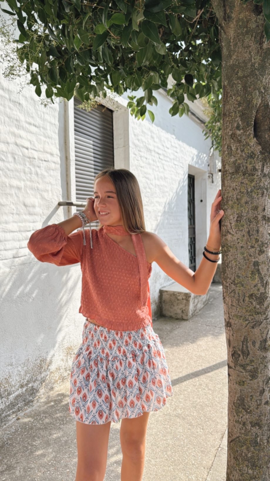 Blusa Asimétrica Cinta Coral