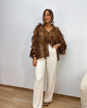 Blusa Volante Café