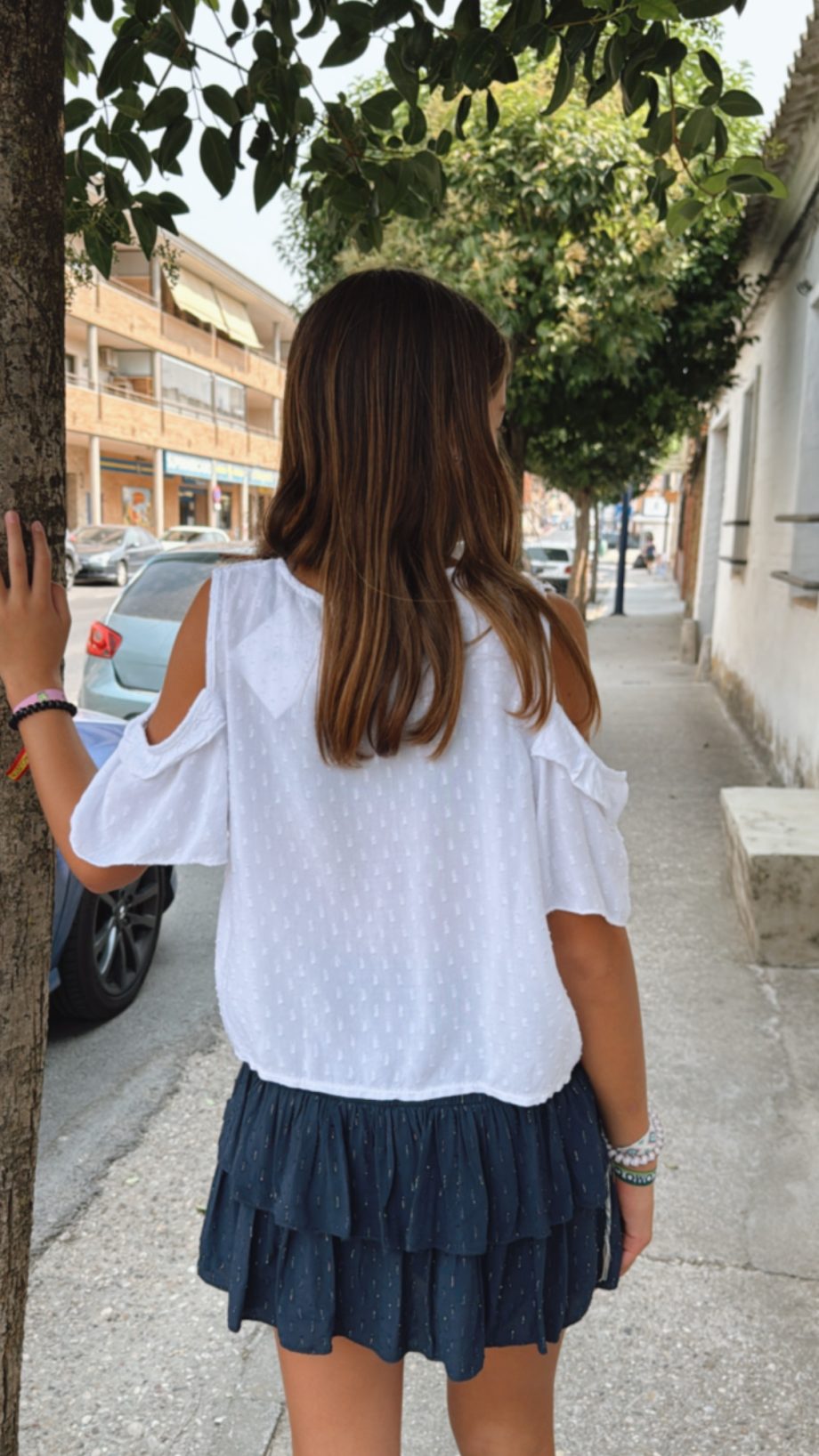 Blusa Plumeti Hombro Descubierto