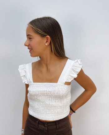 Top Blanco Panel Abeja