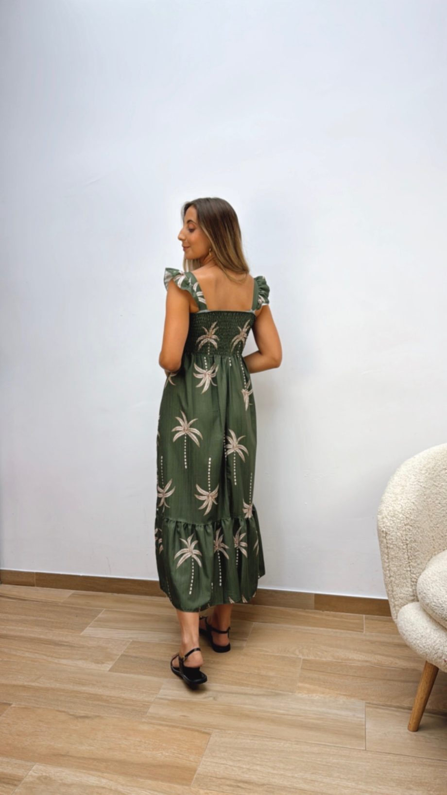 Vestido Palmeras Verde