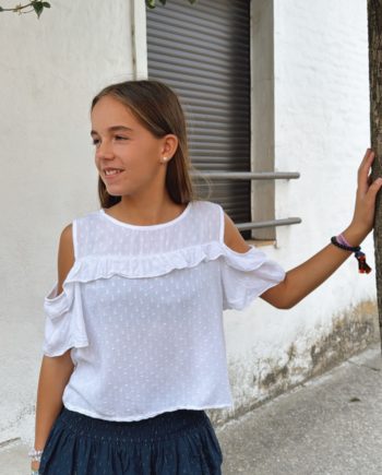 Blusa Plumeti Hombro Descubierto