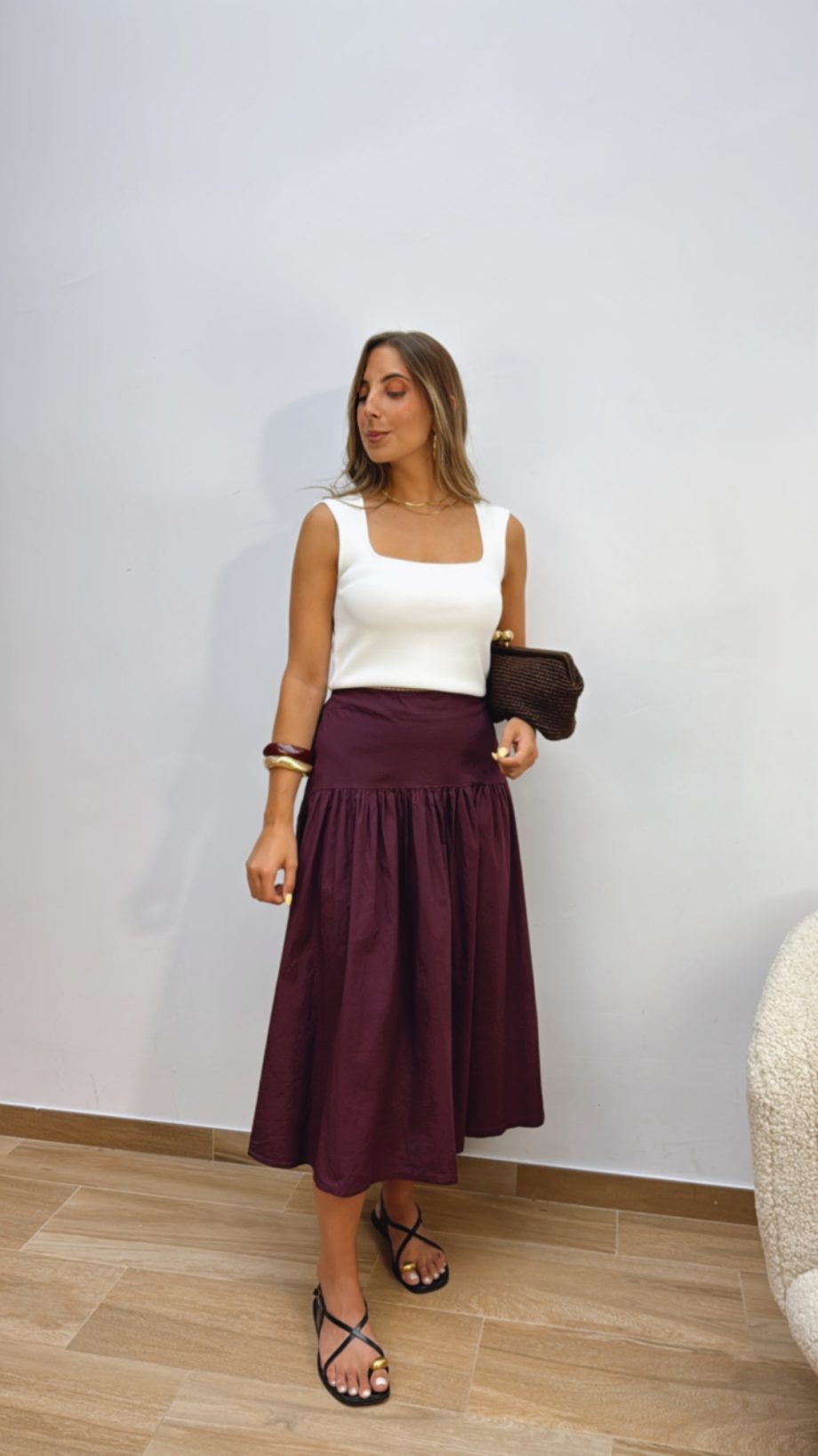 Falda Cassai Berenjena
