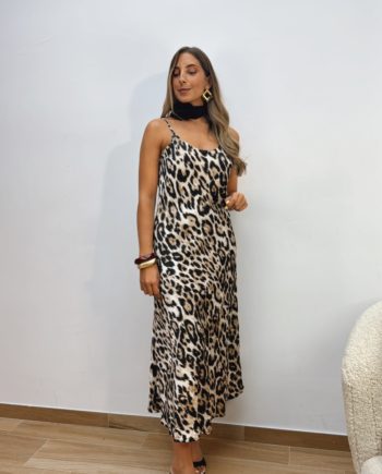 Vestido Animal Beige