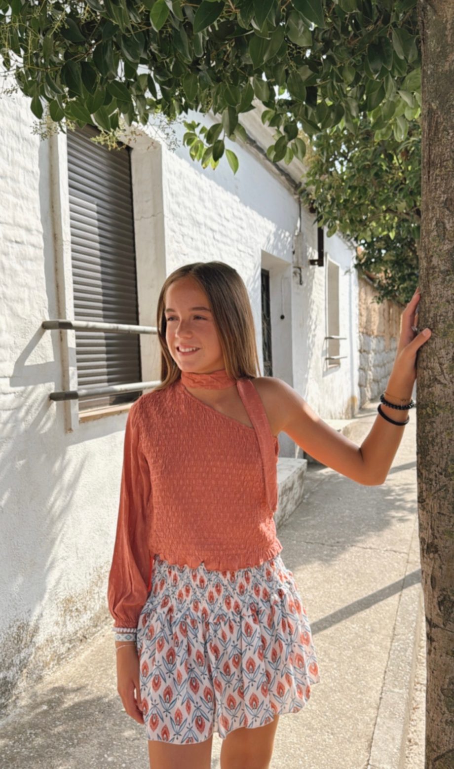 Blusa Asimétrica Cinta Coral